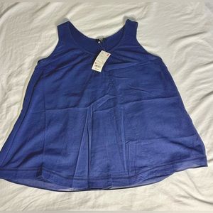 Uniqlo navy gauze sleeveless blouse size M, 100 % cotton.